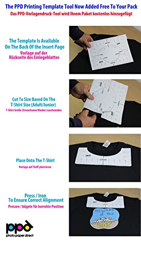 PPD Inkjet - A4 x 10 Hojas de Papel de Transferencia Térmica Premium para Camisetas y Tejidos Oscuros - Fácil de Usar - Para Impresión de Inyección de Tinta - PPD-4-10