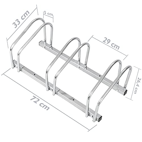 PrimeMatik - Soporte para aparcar Bicicletas en Suelo o Pared Aparcamiento para 3 bicis