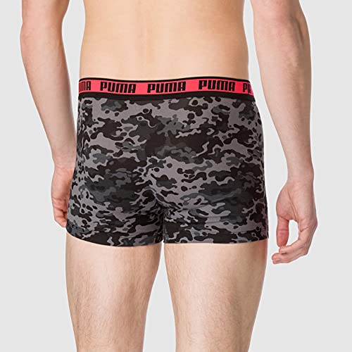 PUMA Men's Camo Boxer (2 Pack) Ropa Interior, Color Negro Y Gris, M para Hombre