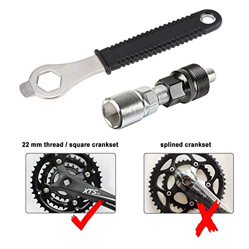 QKURT Herramienta de extracción de manivela para bicicleta, juego de extractor extractor con llave inglesa de 16 mm | Herramienta extractora de manivela para bicicleta