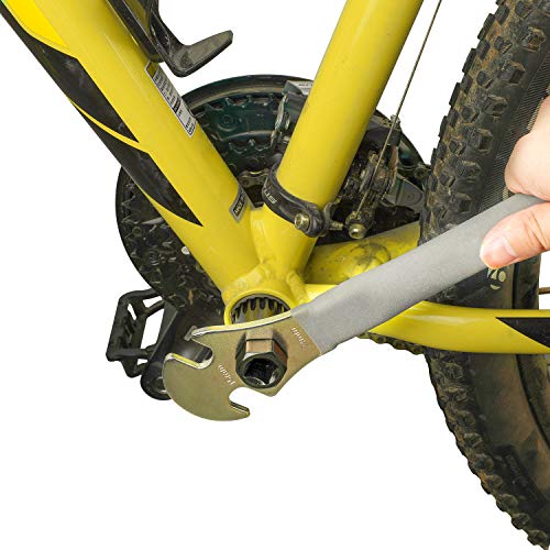 QKURT Llave de Pedal de Bicicleta, 310 mm de Mango Largo Herramienta de extracción de Pedal de Bicicleta Llave para Andar en Bicicleta Ciclismo Bicicleta de montaña MTB BMX - 15 mm
