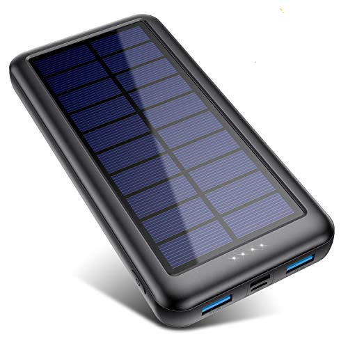  Cargador solar, banco de energía solar, cargador de batería  externa solar portátil, linterna súper brillante incorporada (20000  mAh+20000 mAh) : Celulares y Accesorios