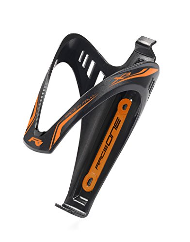 Raceone.it - Kit Fluo Race - 2 PCS - Bidón de Ciclismo + Portabidon para Bicicleta. Bottle XR1 + Bottle Cage X3 /600 CC. Color: Naranja Fluo - 100% Made IN Italy