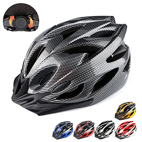 RaMokey Casco de Bicicleta para Adultos,Casco de Bicicleta de montaña con Visera extraíble y Acolchado,Casco Ajustable 58-61cm