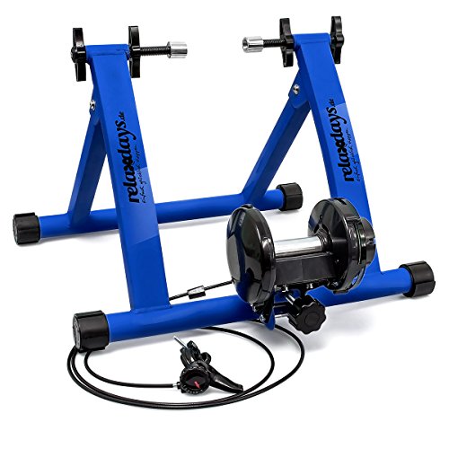 Relaxdays, convierte bicicleta común a estática, Mide: 54 x 46 x 20 cm, Azul, Unisex-Adult, 1 Ud