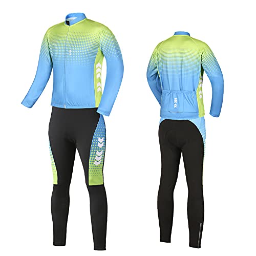 Relaxyee Maillot Ciclismo Hombre Invierno, Ropa Ciclismo Hombre Invierno con 3D Acolchado, Maillot Ciclismo Polar Térmico para Deportes al Aire Libre Ciclismo Bicicleta