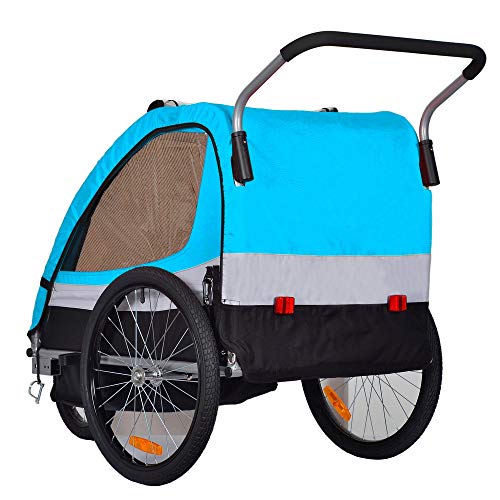 Remolque de bici para niños con kit de footing BT504-D03 azul
