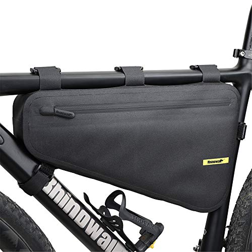 Bolsa de cuadro de bicicleta, impermeable ciclismo frontal tubo superior  bolsa de bicicleta cuadro de bicicleta teléfono montaje pannier barra  transversal Bolsas de almacenamiento (negro)