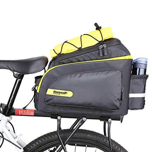 Rhinowalk Alforjas Bicicleta Impermeable, Bolsa Sillín Ciclismo Bolsa de Tronco de Cercanías Bolsa de Transporte para MTB Bicicleta de Carretera, con Fundas Antilluvia y Correra de Hombro (Verde)