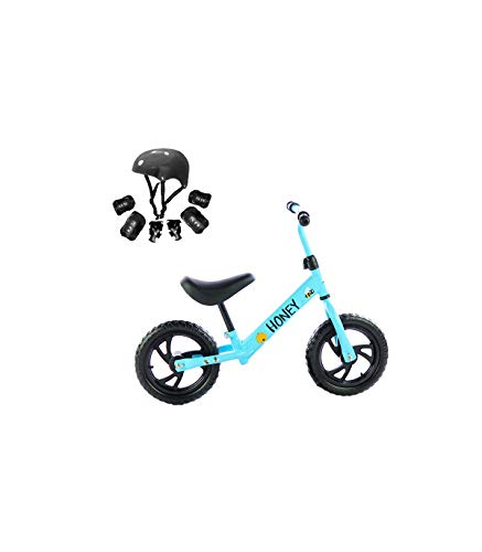 Riscko Minibike Honey Bicicleta Sin Pedales 2 años Color Azul, Incluye Casco y Protecciones