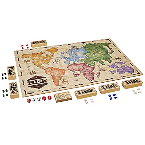 Risk, edición rústica en Madera, Juego de Sociedad de Estrategia, versión Francesa, de 2 a 6 Jugadores