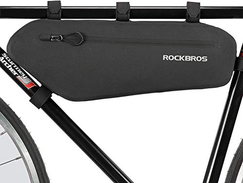 ROCKBROS Bolsa Cuadro Bicicleta Alforja Impermeable para MTB Bici Carretera Capacidad Grande 3L/4L, Negro