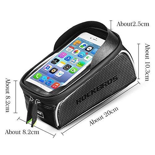 ROCKBROS Bolsa de Cuadro de Bicicleta MTB Montaña Carretera con Pantalla Táctil para Teléfono Móvil 6,5 Pulgadas para iPhone 11 XS MAX XR