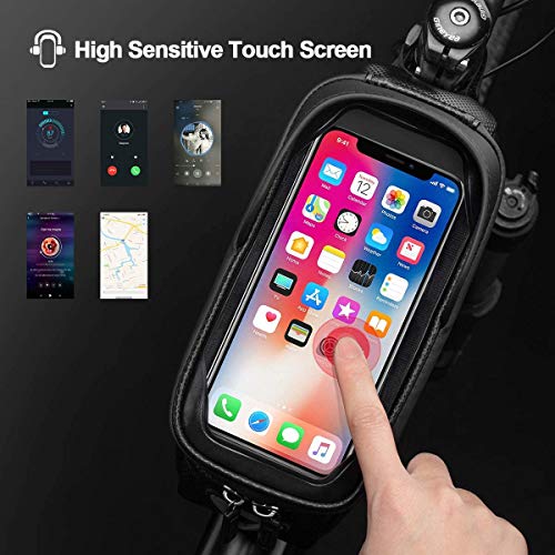 ROCKBROS Bolsa de Cuadro Tubo Superior de Bicicleta Montaña Carretera MTB con Pantalla Táctil para Móvil iPhone 11 XS MAX XR 8 7 Plus