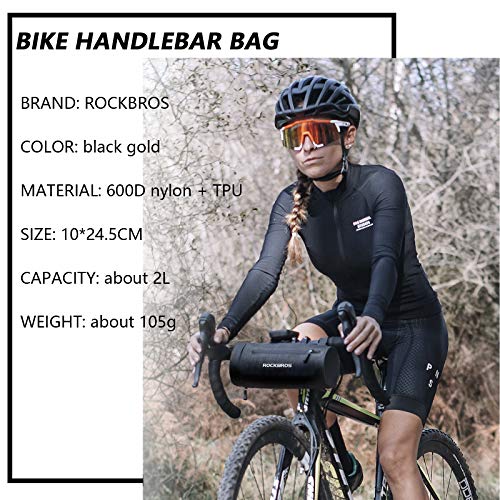 ROCKBROS Bolsa Manillar Bicicleta MTB Multifuncional 2L a Prueba de Agua para Ciclismo Bicicleta Montaña Carretera Plegable, Unisex