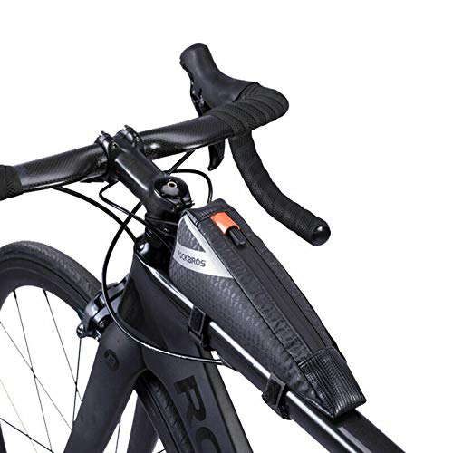 ROCKBROS Bolsa Triangular Cuadro Tubo Superior de Bicicleta de Carretera MTB Triatlón Capacidad 0,5L Negro