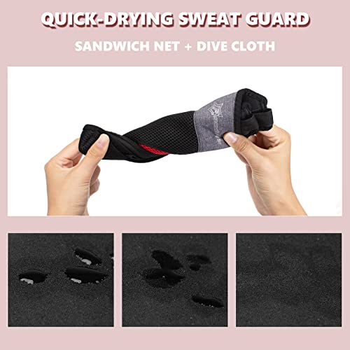 ROCKBROS Cubierta de Sudor para Entrenamiento de Bicicleta Impermeable Elástica Absorber el Sudor para Rodillos Ciclismo Dos Tipos Adecuada para Telefonos Móviles 6.0” Negro Rojo