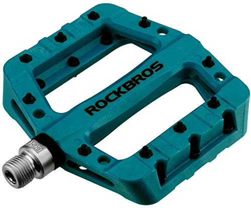 ROCKBROS Pedales Bicicleta de Nylon, para MTB BMX Bicicleta Carretera Gran Plataforma Antideslizante Ligeros, 9/16 Pulgadas