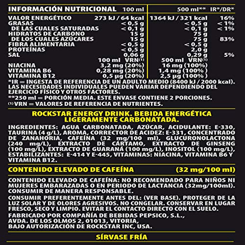 Rockstar Energy Guava 500ml, bebida energética – Pack de 12