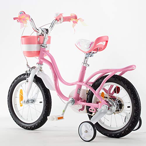 RoyalBaby Bicicleta para niños niña Little Swan Ruedas auxiliares Bicicletas Infantiles Bicicleta de Niño 16 Pulgadas Pink