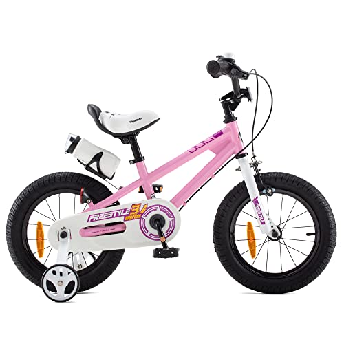 RoyalBaby Bicicletas Infantiles niña niño Freestyle BMX Ruedas auxiliares Bicicleta para niños 12 Pulgadas Rosa