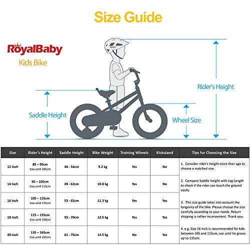 RoyalBaby Bicicletas Infantiles niña niño Freestyle BMX Ruedas auxiliares Bicicleta para niños 16 Pulgadas Rojo