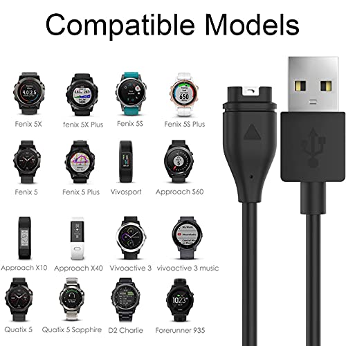 Rpanle Cable de Carga del Reloj,Compatible con Garmin Fenix 6 6S 6X 5 5S 5X Forerunner 935 945 45 45S 245 Approach S10 S40 S60 X10 Quatix 5 Sapphire Vivoactive 3 4 4S