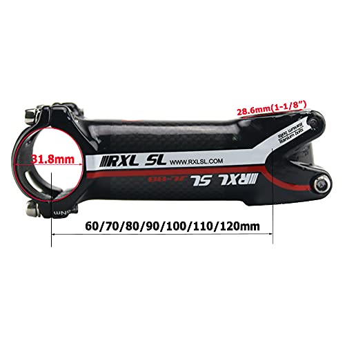 RXL SL potencias MTB Carbono 31.8mm 3K Brillante Rojo Fibra de Carbon+Aleación de Aluminio Potencia Bicicleta Carretera 100mm