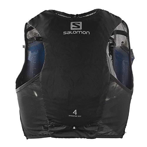 SALOMON ADV Hydra Vest 4 Chaleco de hidratación 4L, 2 Botellas SoftFlask 500 ml Incluidas, Unisex-Adult, Negro, M + Soft Flask Bidón Flexible 500ML Trail Running Senderismo