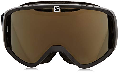 Salomon, AKSIUM ACCESS, Máscara de esquí Unisex, Ajuste Mediano-Pequeño, Negro-Gris/Universal Gold, L41152300