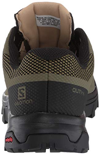 Salomon Outline Gore-Tex (impermeable) Hombre Zapatos de trekking, Verde (Burnt Olive/Black/Safari), 40 ⅔ EU