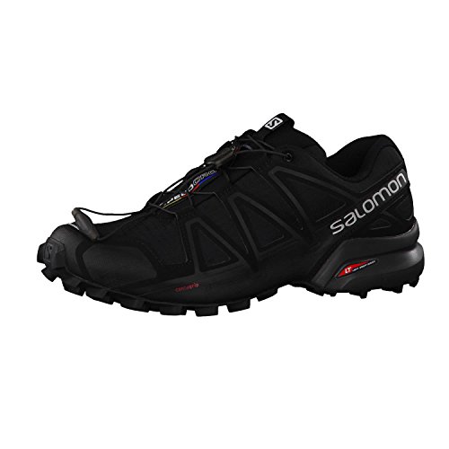 Salomon Speedcross 4 Hombre Zapatos de trail running, Negro (Black/Black/Black Metallic), 44 ⅔ EU