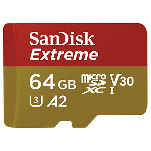 SanDisk Extreme - Tarjeta de memoria microSDXC para cámaras de acción de 64 GB con hasta 160 MB/s, Class 10, U3 y V30