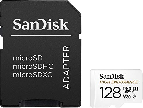 SanDisk High Endurance - Tarjeta microSD para videovigilancia, 128 GB, Blanco