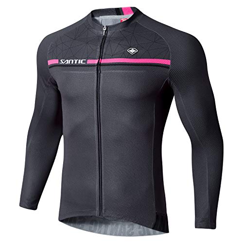 Santic Maillot Bicicleta Hombre Manga Larga MTB Maillot Ciclismo Hombre Otoño/Invierno Grey EU L