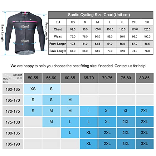 Santic Maillot Bicicleta Hombre Manga Larga MTB Maillot Ciclismo Hombre Otoño/Invierno Grey EU S