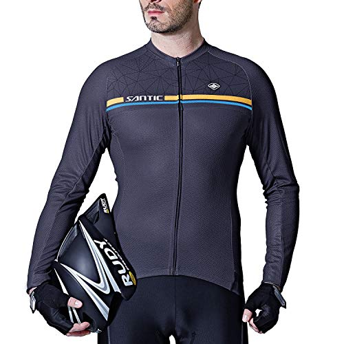 Santic Maillot Bicicleta Hombre Manga Larga MTB Maillot Ciclismo Hombre Otoño/Invierno Navy EU M