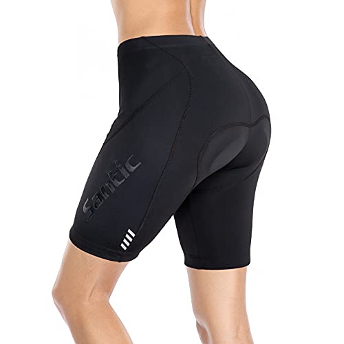 Santic Mujer Ciclismo Corto Pantalones Badana Acolchados MTB Transpirables De Secado Rápido Negro