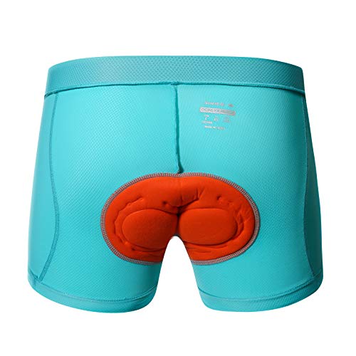 Santic Mujer Pantalones Cortos Calzoncillos de Ciclismo Ropa Interior Acolchada Culotte con Badana Bicicleta Equitación MTB Azul XS