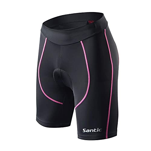 Santic Pantalon Ciclismo Mujer Corto Pantalones Bicicleta Mujer Montaña/MTB para Verano con la Badana/Almohadilla Rosa EU XL