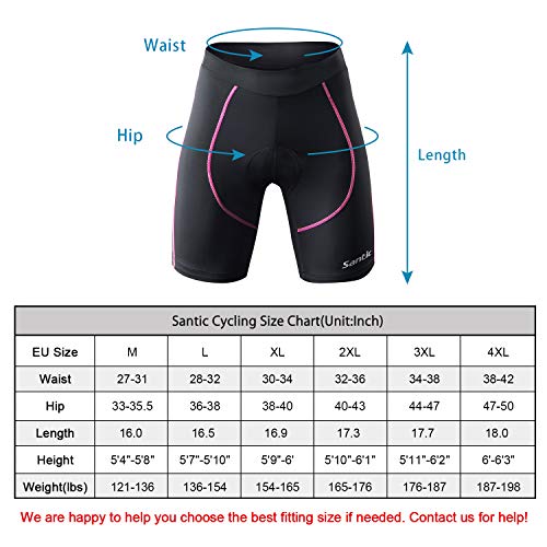 Santic Pantalon Ciclismo Mujer Corto Pantalones Bicicleta Mujer Montaña/MTB para Verano con la Badana/Almohadilla Rosa EU XL