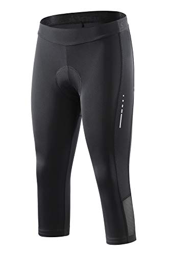 Santic Pantalon Ciclismo Mujer Culotte 3/4 Bicicleta Largo Badana Acolchado Las Medias Transpirables Antideslizante XS