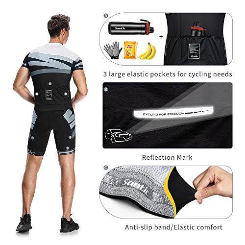 Santic Ropa Ciclismo Verano Hombre Set Ciclismo Maillot y Culotte Bicicleta Pad Traje MTB Spinning Bicicleta de Carretera Transpirable