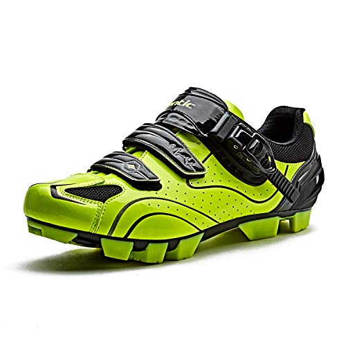 Santic Zapatillas Ciclismo MTB Zapatillas Bicicleta Montaña Hombre Zapatos Ciclismo Calzado Bicicleta Montaña Verde EU 45