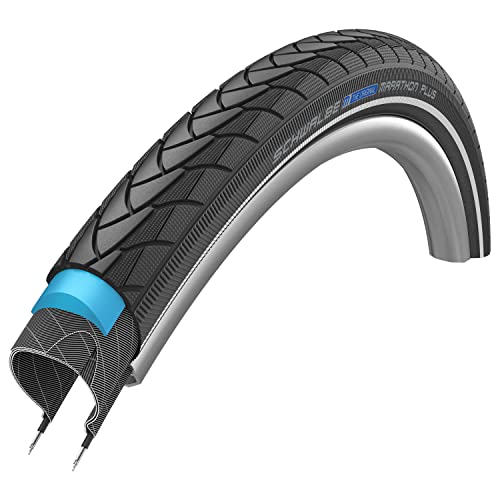 Schwalbe Fahrradreifen Marathon Plus Reflex Neumáticos para Bicicleta, Unisex, Negro-Negro, Talla 26 x 1.3/8