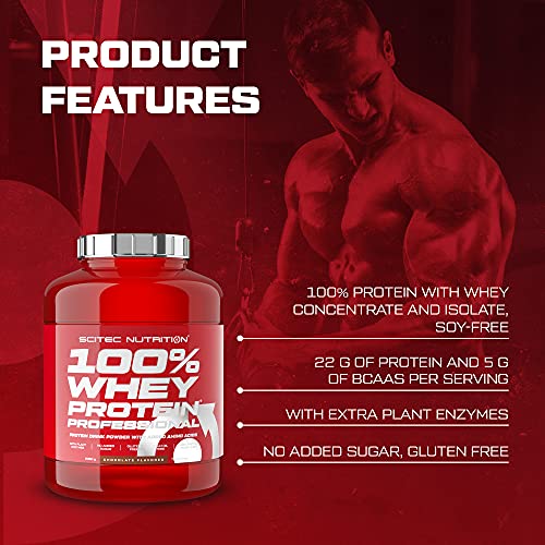 Scitec Whey Protein Professional Mezcla de Proteína de Suero, chocolate con avellana- 2350 gr