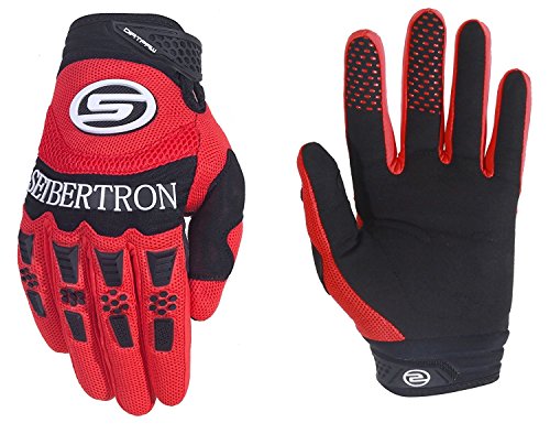 Seibertron Dirtpaw Hombres Profesional Bicicletas MTB Racing Off-Road/Dirt Bike Deportes Guantes (Rojo, XL)