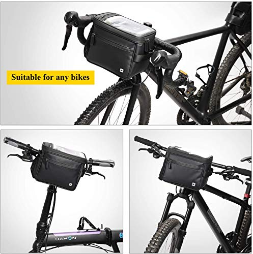 Selighting Impermeable Bolsa de Manillar de Bicicletas de Carretera y de Montaña para Ciclismo, Incluye Correa para el Hombro Extraíble y Cubierta para la Lluvia, Capacidad de 4L (Rosa)