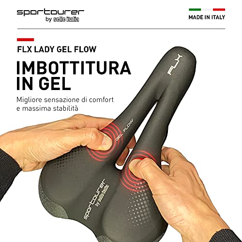 Selle Italia FLX Gel Flow Sillín, Mujer, Negro, L2