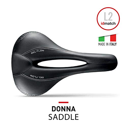 Selle Italia - Sillìn Bicicleta de Carretera Donna, Rail FeC Alloy Ø7, Sillìn Road Gran Turismo Duro-tek, Comfort Gel, Amortiguador